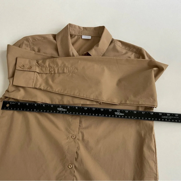 Lascana Shirt Sz 4 Mocha Brown Cotton Office Siren Corpcore Quiet Luxury Classic - Picture 5 of 12
